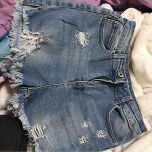 Blue Denim Shorts Cute